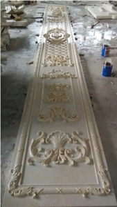 Beige Marble Engravings Reliefs Carved Relief Beige Egypt Marble