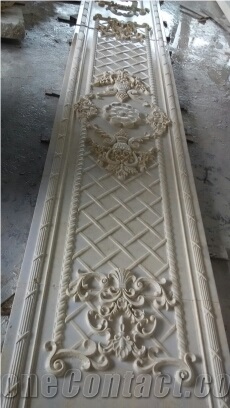 Beige Marble Engravings Reliefs Carved Relief Beige Egypt Marble