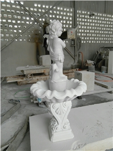 White Marble Sculptured Fountain Garden Water Fountain