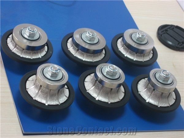Vacuum Brazed Half-Bullnose Shape Diamond Profiling Wheel with Plastic