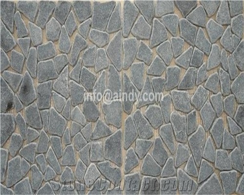 Natural Blue Limestone Tumbled Chipped Mosaic