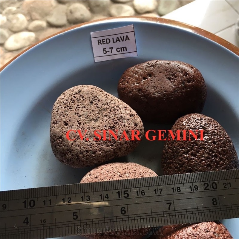Natural Red Lava Stone Pebbles