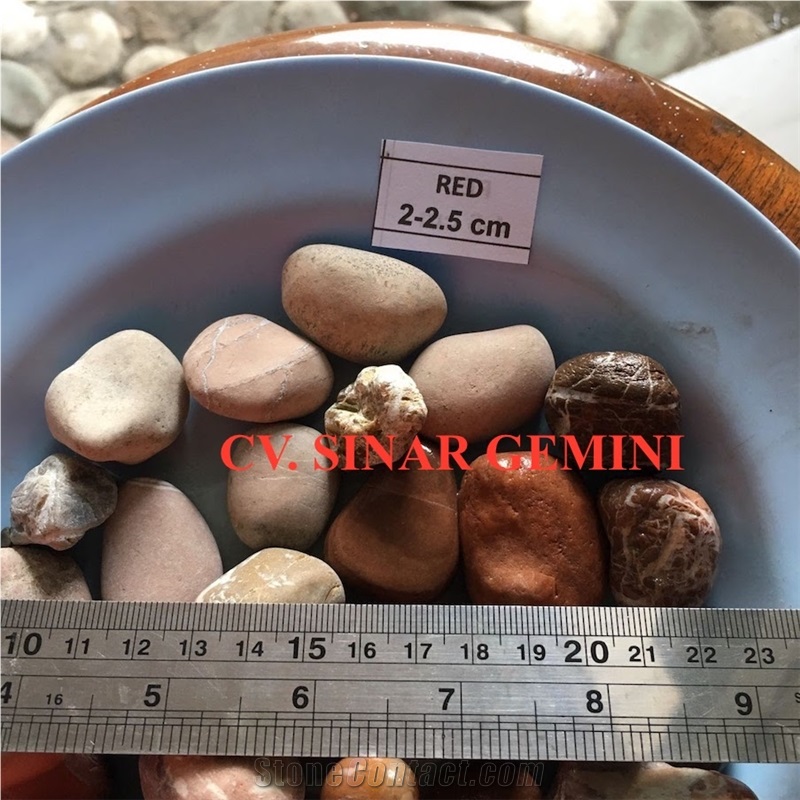 Natural Red Pebble Stone for Decoration