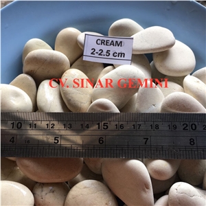 Natural White Cream Pebble Stone