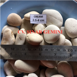 Natural White Cream Pebble Stone