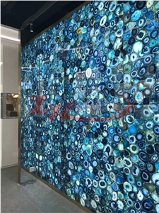 Blue Agate Wall for Club Decoration