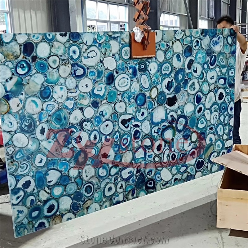 Blue Agate Wall for Club Decoration