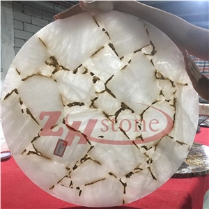 White Crystal King Of Crystal Round Table
