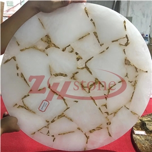 White Crystal King Of Crystal Round Table