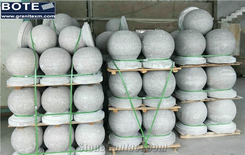 China Grey Granite Car Parking Balls Safety Barriers Gates Post Fence