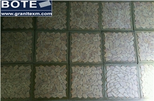 Tiger Yellow Marble Mosaic Tile Wall Kitchen Decoration Pebble Mosaic