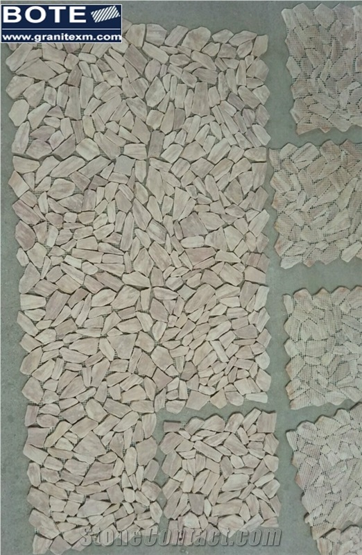 Tiger Yellow Marble Mosaic Tile Wall Kitchen Decoration Pebble Mosaic