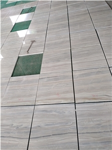 Popular White Marble Greek White Wood Grain Polished Customized Tiles