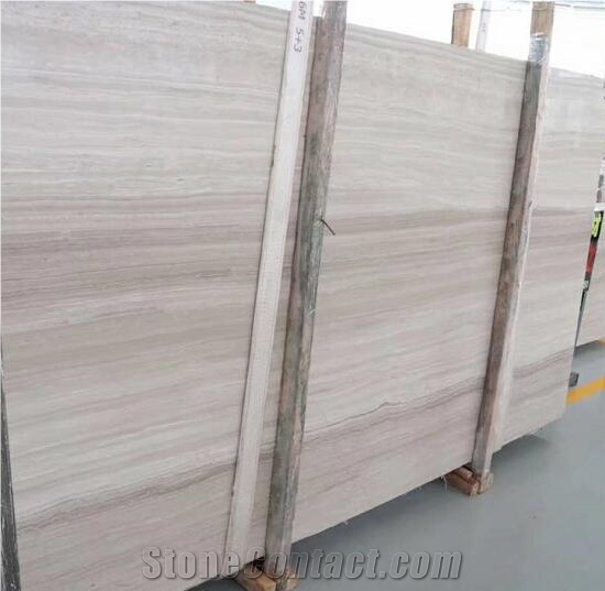 White Wood Grain Marble Beige Marble Polished Floor Tile
