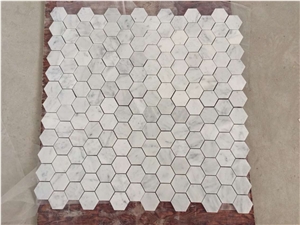 White Hexagon Marble Mosaic
