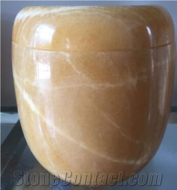 Beige Onyx Funeral Cinerary Casket Cremation Funeral Urns for Ashes