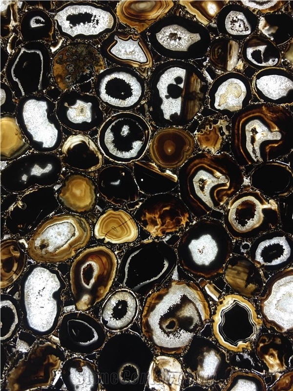 Black Agate Transparent Natural Gemstone Semi-Precious Stone