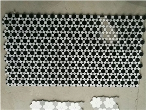 Black and White Marble Mosaic for Modern Decoration