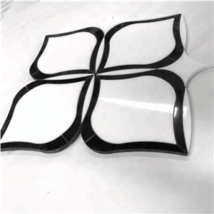 Black and White Marble Mosaic Tile,Polished Mosaic for Kitchen