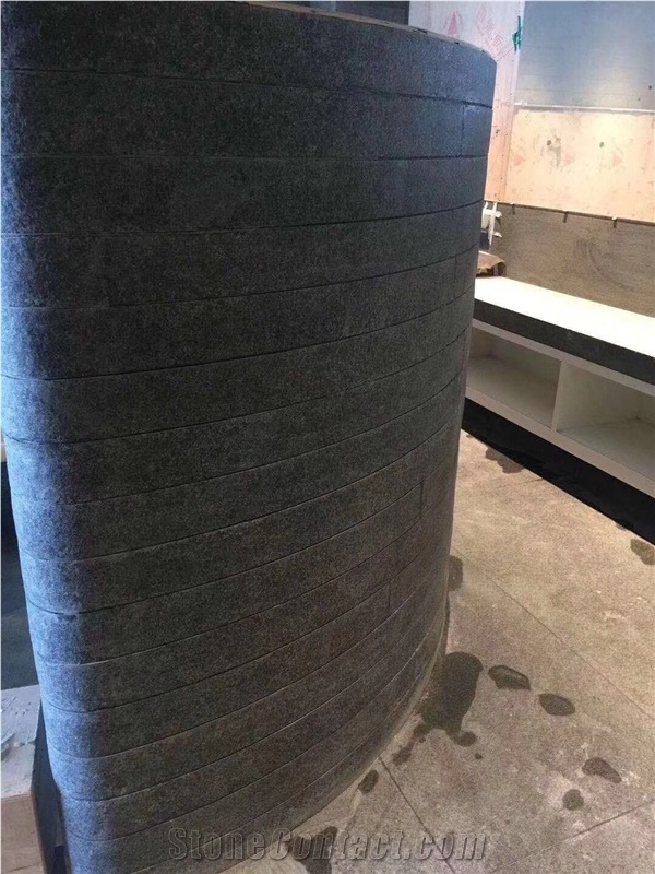 Black Granite Column Cladding Wall Tile Basalt Veneer