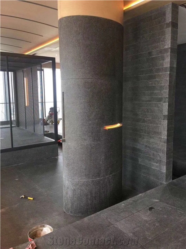 Black Granite Column Cladding Wall Tile Basalt Veneer