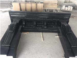 Black Marble Nero Maquina Solid Fireplace Decorating