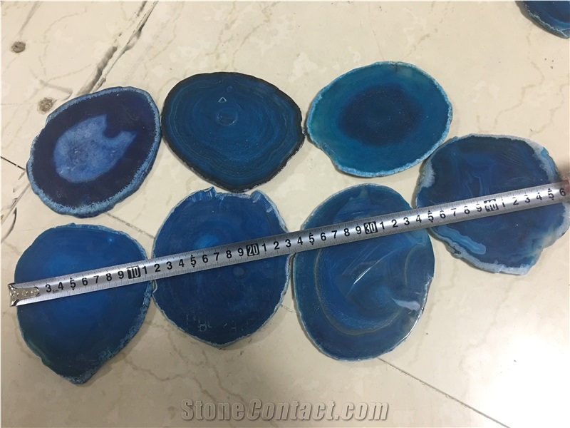 Blue Agate Sliced Piece for Book Mark Blue Agate Gemstone Slice