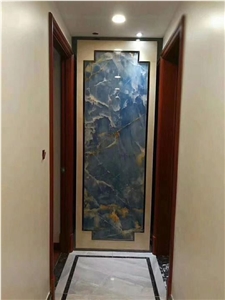 Blue Onyx Slab and Tile,Polished Onyx Skirting Tiles for Indoor Decor