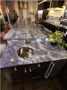 Brazil Azul Bahia Polished Granite Kitchen Worktops