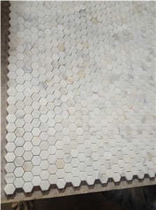 Calacatta Gold Marble Mosaic,Polished Hexagon Shape Mosaic Art