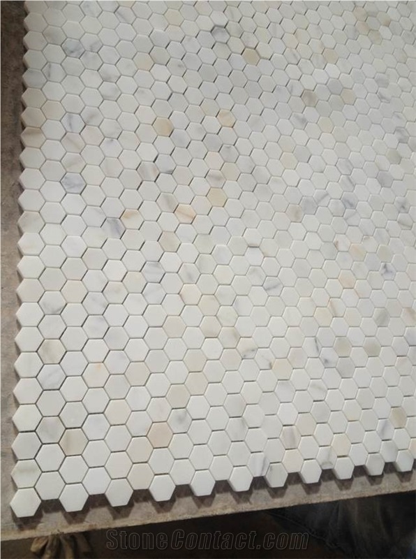 Calacatta Gold Marble Mosaic Tiles,Hexagon Marble Mosaic Tile