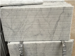 Carrara White Marble Line Finish Wall Tile Pattern Design Decorative