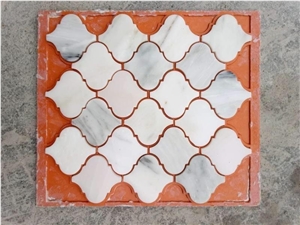 Carrara White Marble Wall Mosaic Tiles,Lantern Mosaic Design