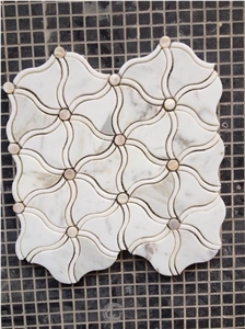 Cheap Mosaic Tiles Bianco Calacatta Gold Marble Mosaic Pattern