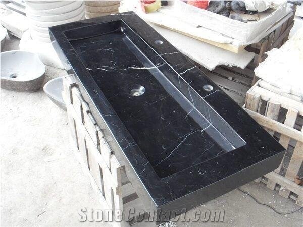 China Black Marble Nero Marquina Rectangle/Square Bathroom Wash Basins