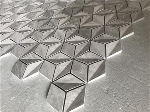 Grey Marble Cube 3d Mosaic for Wall&Floor Tiles