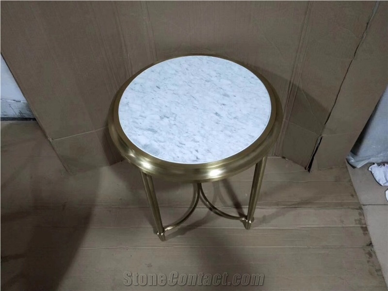 Lightweight Marble Honeycomb White Carrara Tea Top Coffee Table