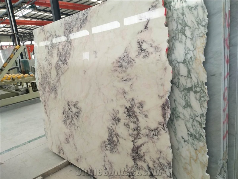 Marble Fusion Veins Slab Marble Violet White Slabs for Floor