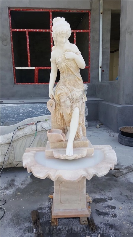 Marble Handcarved Western Human Statue,Garden Figure Sculpture