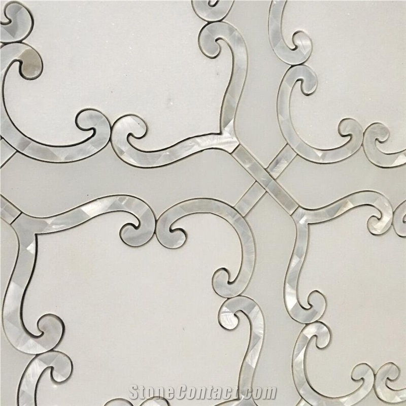 Multicolor Marble Water Jet Mosaic,Waterjet Pattern for Wall Cladding