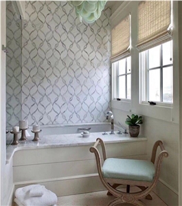 New Design White Marble Mosaic Pattern in New Shape for Bathroom