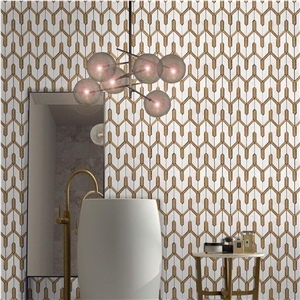 Polished Bathroom Wall&Floor Marble Mosaic Arts