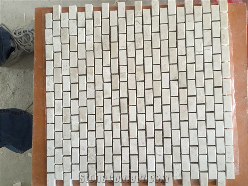 Polished Beige Marble Floor Mosaic Tile Design