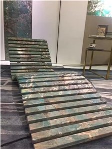 Polished Marble Design Decorative Green Chair Furniture