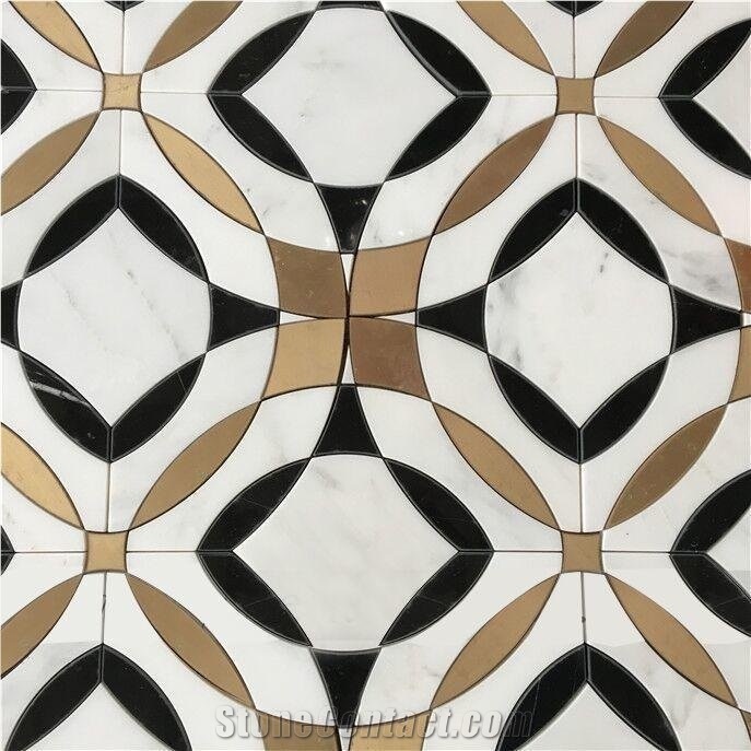 Polished Marble Mosaic Tiles,Water Jet Wall&Floor Mosaic
