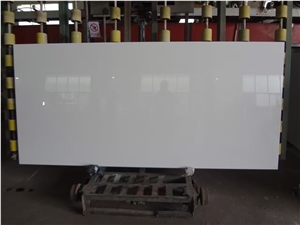 Pure White Crystallized Glass Nano Stone Slab Panel Wall Tile