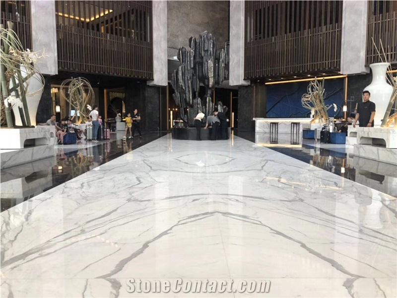 Statuarietto Marble Calcutta Gold Slabs Italy White Marble Floor Tile