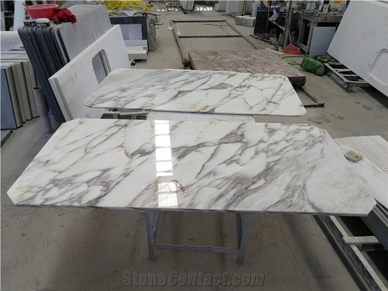 Statuario White Marble Table Tops Office Table Top