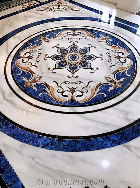Stone Marble Imperial Gold Waterjet Medallions for Floor Medallions