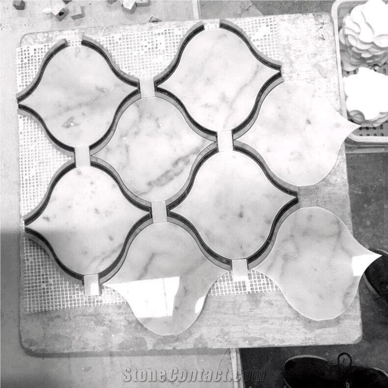 Water-Jet Marble Latern Design Kitchen Backsplash Mosaic Tile